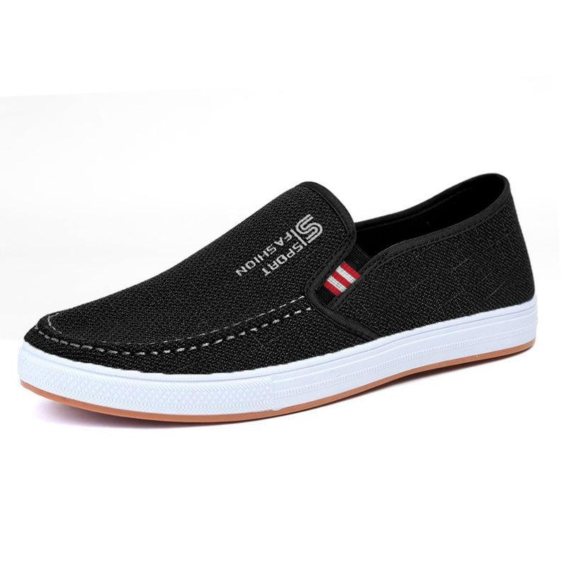 Einfacher Stil Sommer neu Ein-Pedal Segeltuchschuhe Herren Weichsohle Atmungsaktiv Herren Freizeitschuhe Pendeln Vielseitig Faule Schuhe