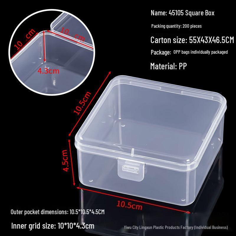 Rectangular Transparent PP Plastic Storage Box for Stationery, Cards, Hardware, Jewelry, and Fishing Gear