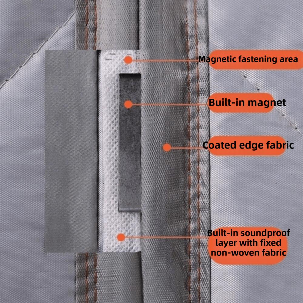 Cotton Door Curtain Soundproof No Punching Air Conditioner Curtain Thickened Windproof Windproof Curtain Air Conditioner Area