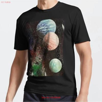 MOST POPULAR Spray Paint Art Red Planet with the Glow Active T Shirt Vintage Washed Top For Everyday Wear Streetwear Unisex