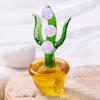 Mini Glass Flower Figurine Transparent Hand Blown Faux Crystal Flower Bouquet In Pot for Birthday Mother's Day Wedding Women Mom Office Home Table
