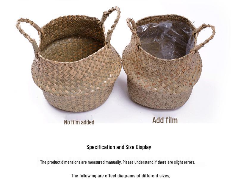 Mid-Autumn Festival Cattail Weave Handmade Plant Fiber Flower Pot