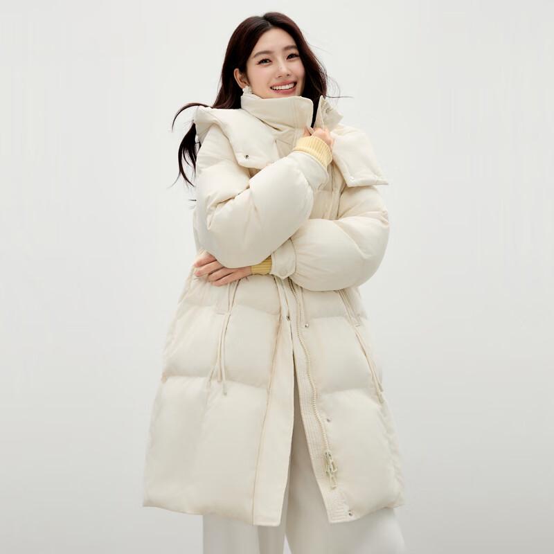 

Qiushui Yiren Fashion Hooded Down Jacket with Stand Collar & 3D Pockets XL