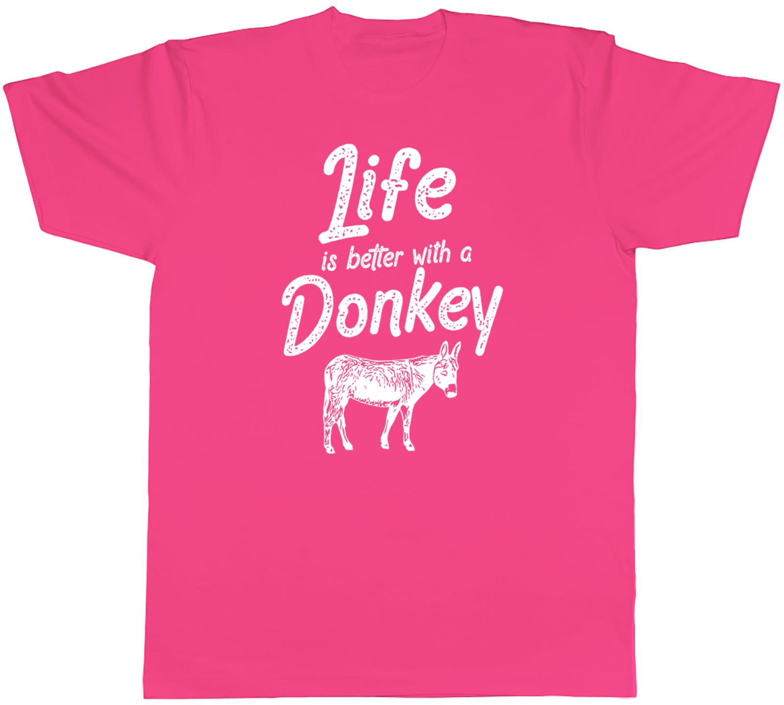 Funny Donkey Mens T Shirt Life is Better with a Donkey Tee Gift 3 XL