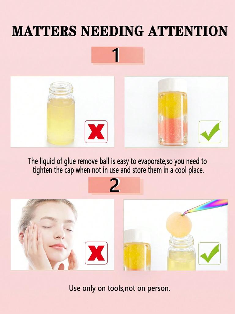 1 Bottle Tweezer Cleaner Eyelash Extensions Tool Tweezer Cleaning Sponge Balls Without Residue Increase Friction Liquid Glue Remover Cleaning Tool