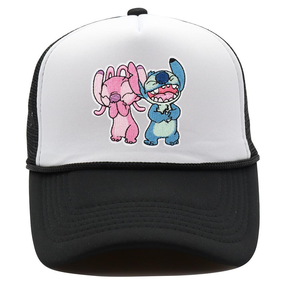 Labeling cartoon Stitch net hat color matching men's and women's baseball caps outdoor travel sunshade truck hat tide