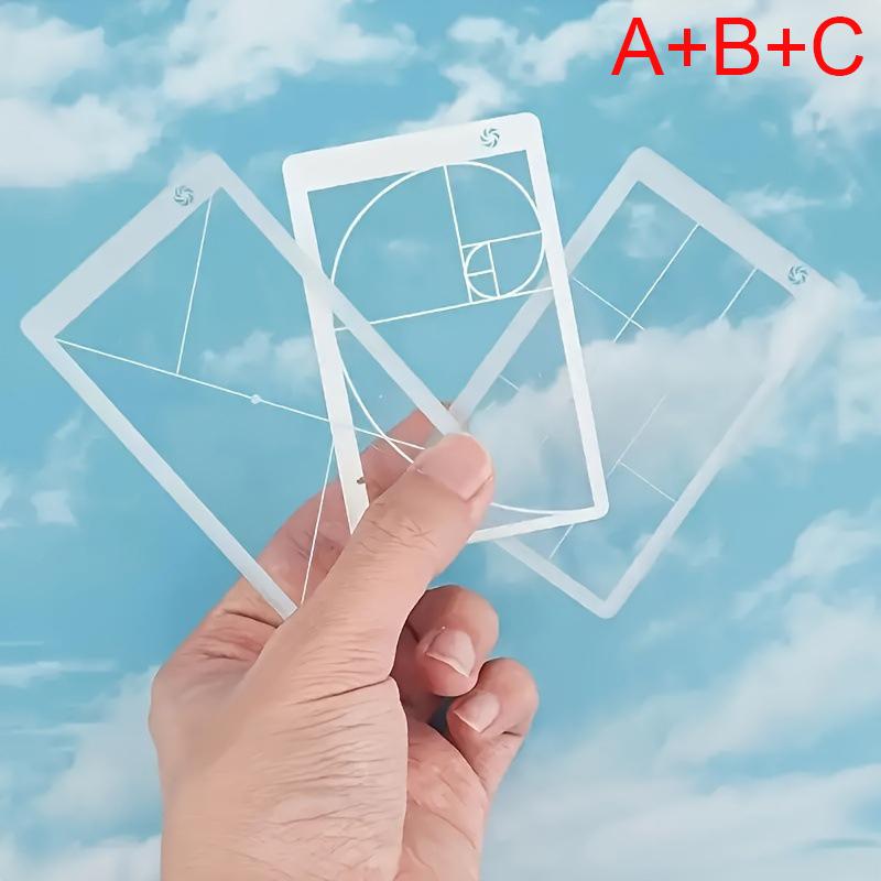1/3Pc Acrylic Viewfinders Fibonacci Composition View Finder Golden Ratio Photo ViewingPositioning Ruler Viewer Positioning Ruler