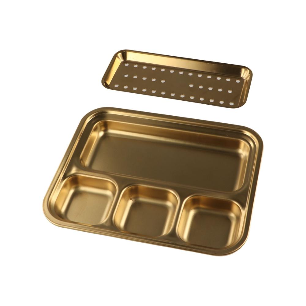 Convenient BBQ Tray 304 Stainless Steel Multipurpose Divided Plates Home Gatherings