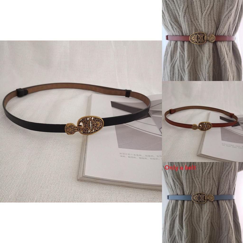 Womens Leather Waist Belt Fashion With Metal Closure For Dress And Jeans