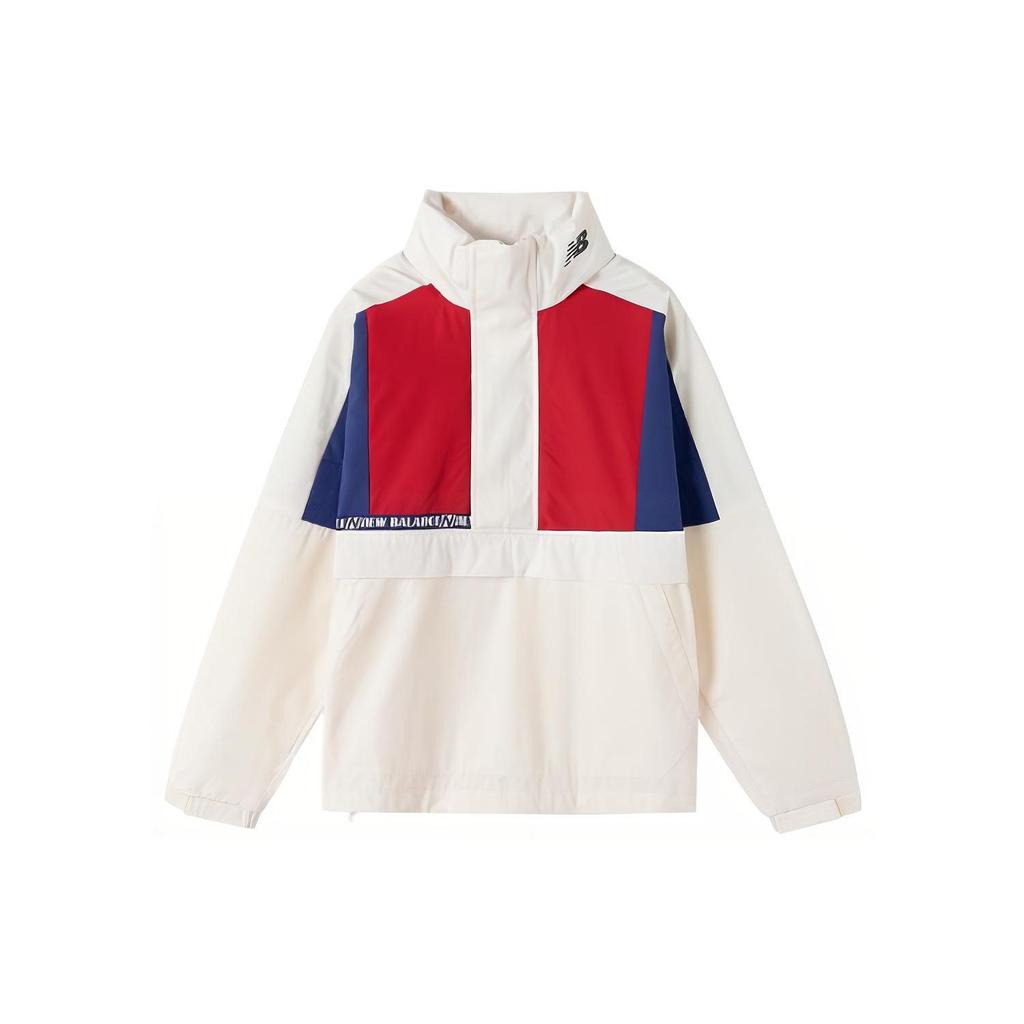 New Balance Jackets Unisex Ecru Stand Collar Moderate Other NAA13023-DRE