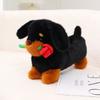 Non-Toxic Dachshund Dog Rose Soft Plush Toy Brown Black Puppy Dog Flowers Stuffed Plushies Dolls Valentine'S Day Wedding Gifts For Children