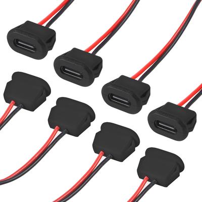 10 STÜCKE USB Typ-C Wasserdichter USB-Anschluss Direktkompressionsbuchse Buchsensockel Ladeschnittstelle Mit Schweißdraht