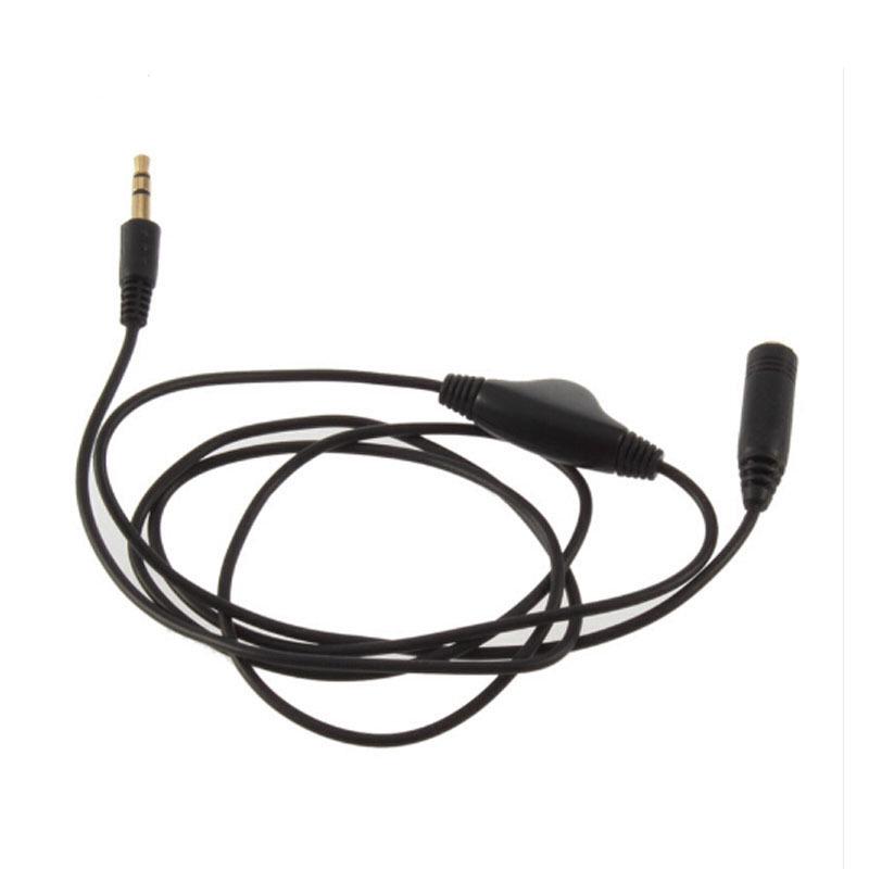 3.5mm Male To Female Audio Extension Cable with Volume Control Wheel