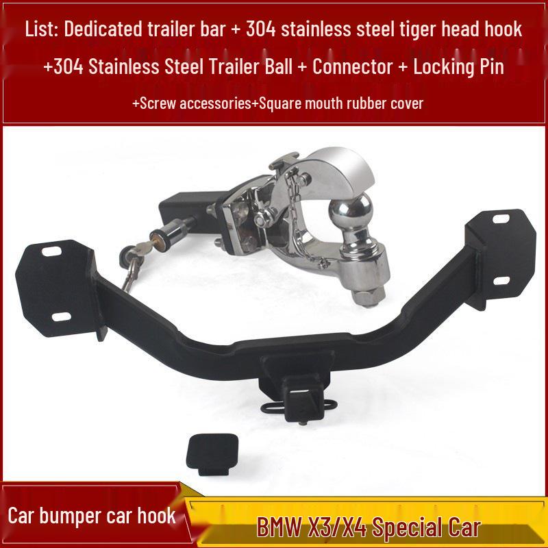 Compatible BMW X3/X4 Trailer Hitch & Rear Tow Hook Set
