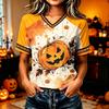 Women's Short Sleeve Halloween Graphic T-Shirt Casual Tee for Costume Party