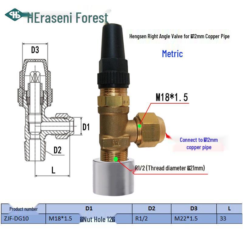 Refrigeration Equipment Right Angle Copper Valve: 6-19 Manual Stop Valve for Air Conditioning Liquid Storage