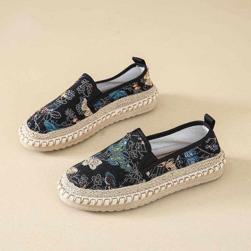 CRLAYDK Classic Loafers for Women Slip On Espadrilles Dressy Casual Lightweight Shoes Ladies Breathable Printed Soft Flats