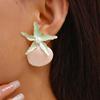 Bohemian Shell Drop Earrings Conch Starfish Pendant Earrings Charms Starfish Stud Earrings  Gift