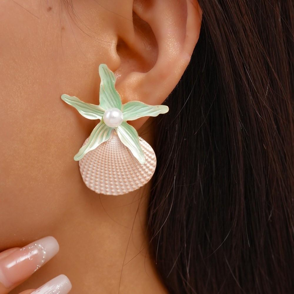 Bohemian Shell Drop Earrings Conch Starfish Pendant Earrings Charms Starfish Stud Earrings  Gift
