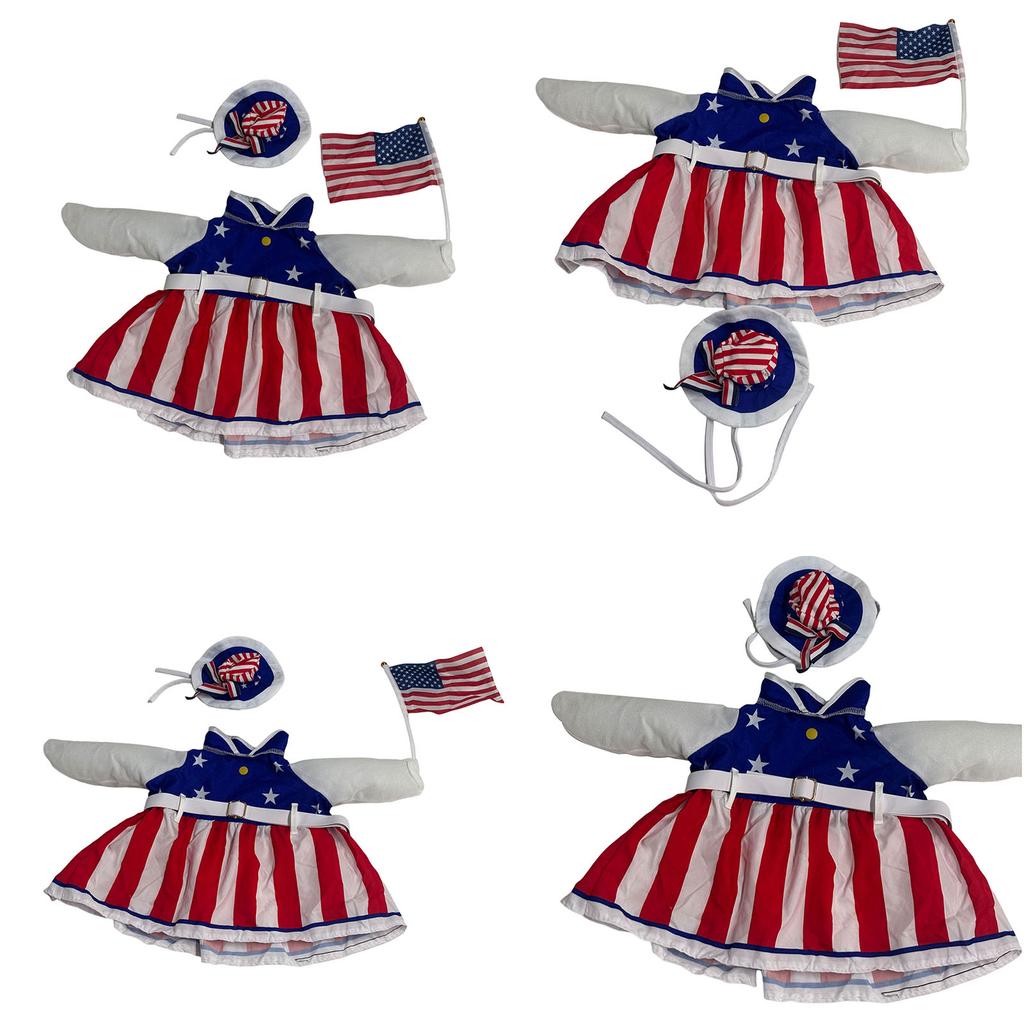 4th of July Patriotic Porch Goose Outfits Fits 23In Geese Statue 250th Anniversary Animal Clothes for USA 250th Anniversary