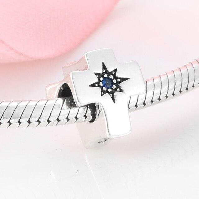 Nouveau cadeau de bricolage élégant perles en argent sterling 925 croix de foi arbre de vie animal de compagnie chat chien ajustement breloques bracelet femmes fabrication de bijoux