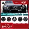 VDYDO1 2025 Hot Silver Border 3D Mirror Emblem For Mercedes Benz A W176 B W246 C W205 Class Matte Black OE Style Front Grille Star Embl