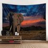 Bohemian Elephant Art Tapestry Sunrise Sunset Forest Landscape Home Decoration Wall Hanging Hippie Living Room Background Cloth