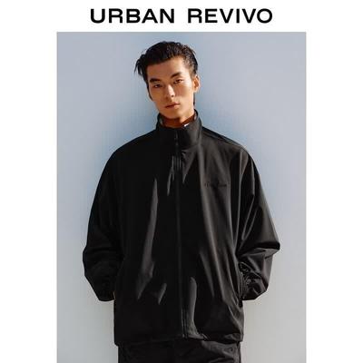 UR Men's Stand-Collar Letter Print Jacket