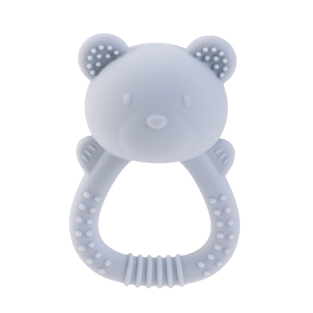 Color Kids 1PCS Silicone Baby Teether Toy BPA Free Chewing Ring Rattle Safe Teething Infant Soothing Gums Baby Shower Gift