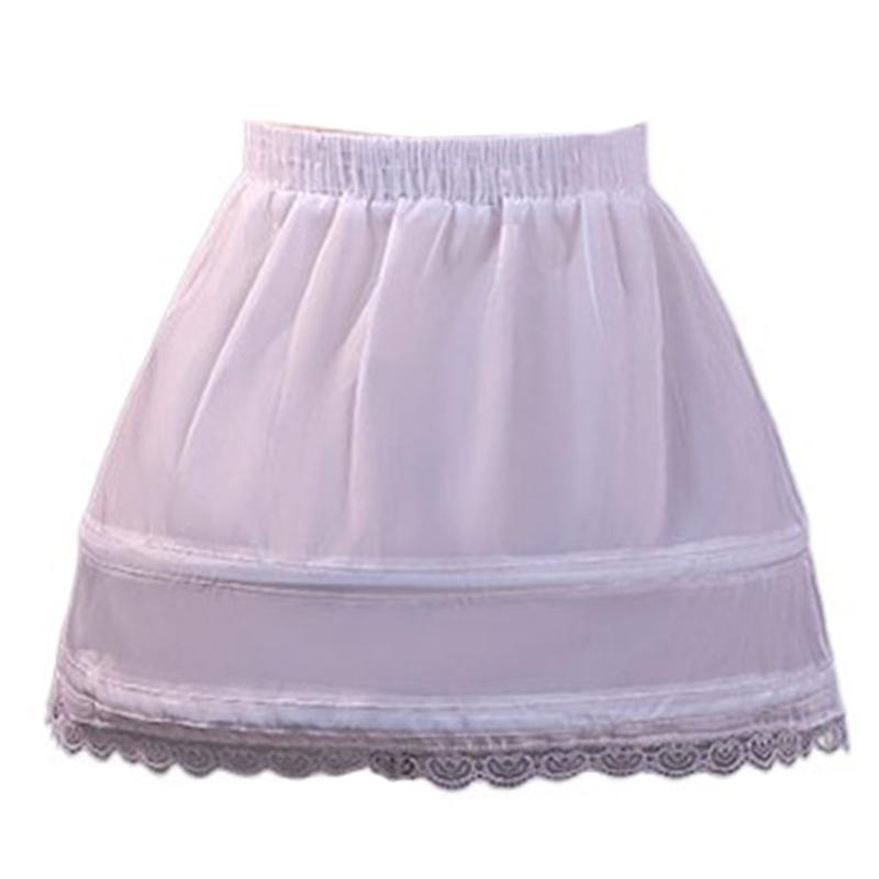 

Girls 2 Hoops Petticoat Half Slips Flower Girls Crinoline 11.8 Inch Short Skirts Lace Hem for Ball Gowns 1-9 Year Old 1 белый
