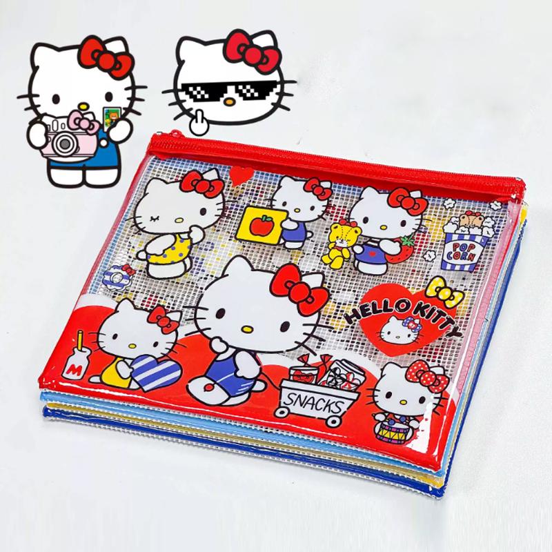 Cartoon New Peripheral Stationery Bag Pencil Case Multi-Purpose Storage Bag Made Of Pvc Waterproof Material 4Pcs
