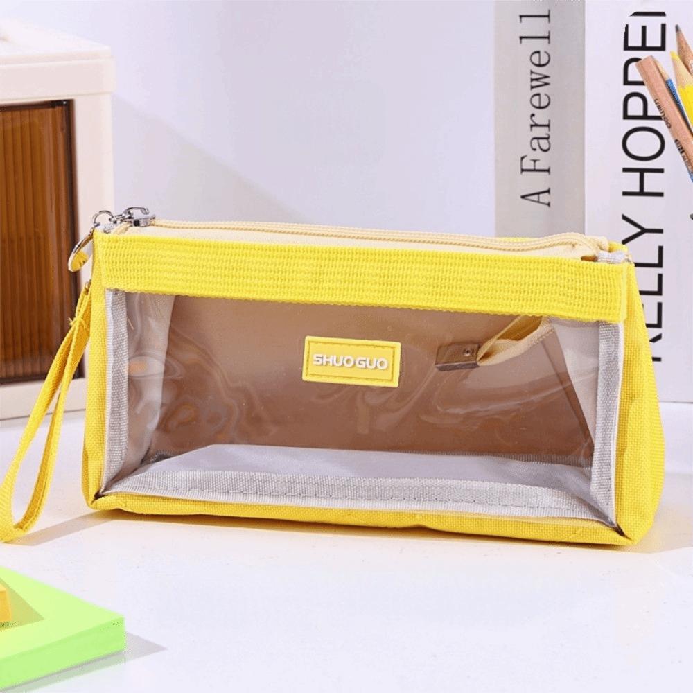 Transparent Pencil Bag Large Capacity Storage Bag Multifunctional Zipper Pen Bag Students