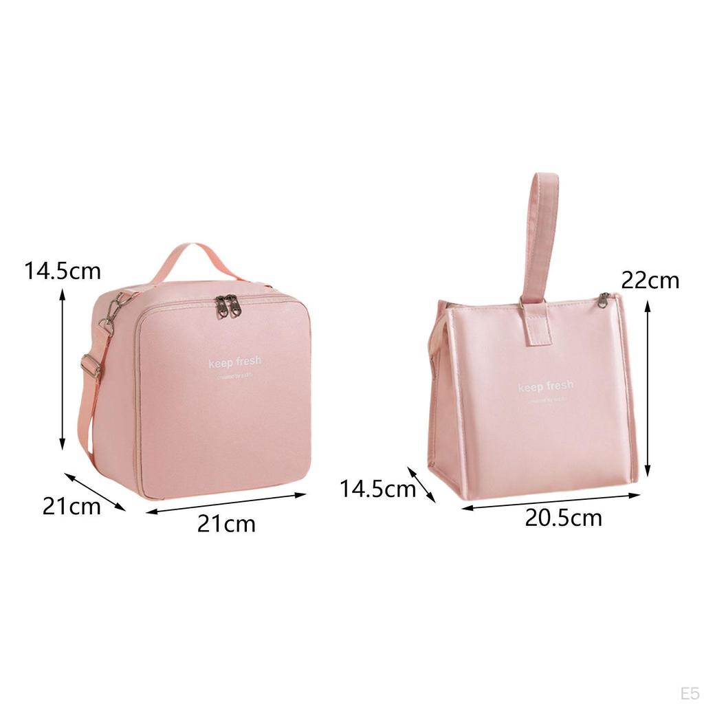 2 Pieces Lunch Storage Bag Cooling Pouch Portable Waterproof Reusable Carrier Thermal Food
