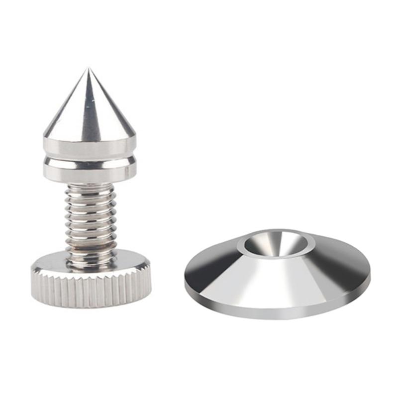 1Set Silver Metal Speaker Spikes Insulation Feet Enhances Sound In HiFi Systems Auditory Isolation Padsr