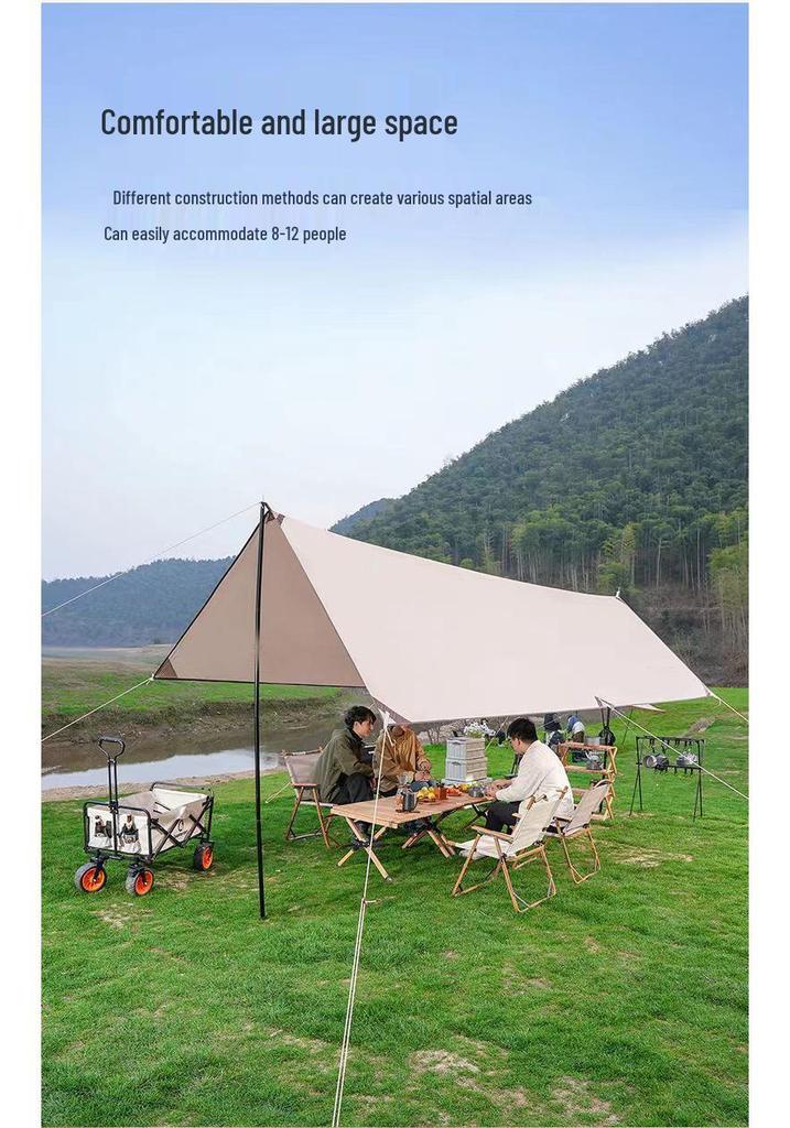 Ultra-Light Silver Coated Outdoor Canopy Tent with Sunshade & Waterproof Sun Protection for Camping, Cooking, and Picnics