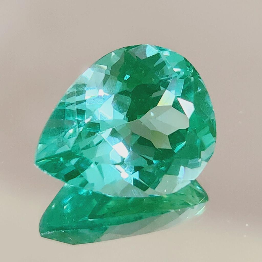 Natural Flawless Green Parti Sapphire Loose Pear Shape Gemstone 13x11 MM