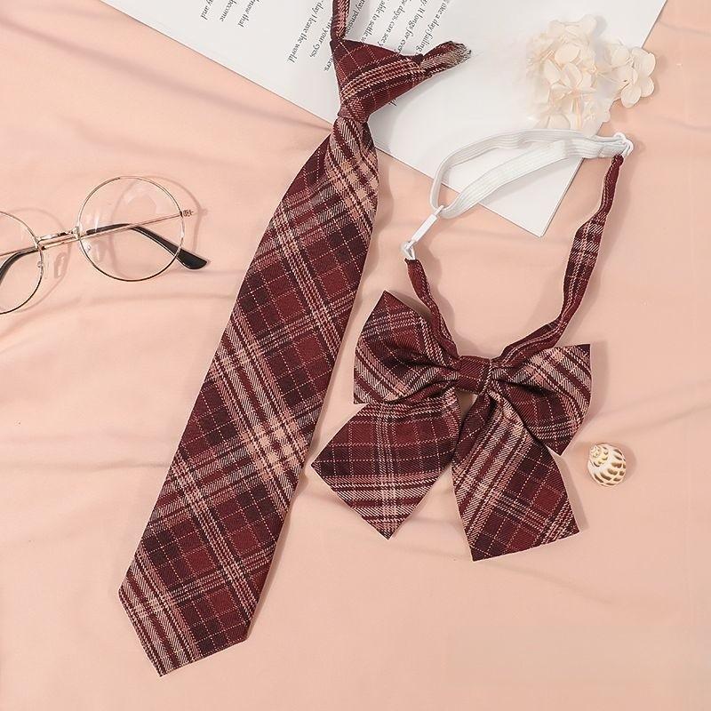 Childrens School Uniform Tie With Gingham Pattern Design For Graduation Photo Shoots