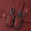 Metal Leather Car Key Case Cover For Geely Tugella  Boyue Atlas Pro Gili Tugella Protected Shell Keychain Fob Accessories