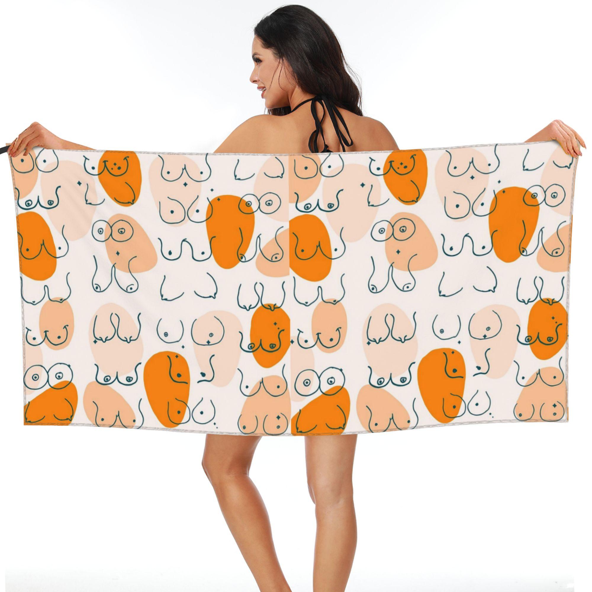 

Boobs Beach Towel Soft Microfiber Quick Dry Absorbent Quick Towels For Bath W30*H60(CM)