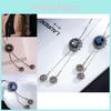 Elegant Korean Style Long Pendant Necklace With Snowflake Crystal And Tassels For Women