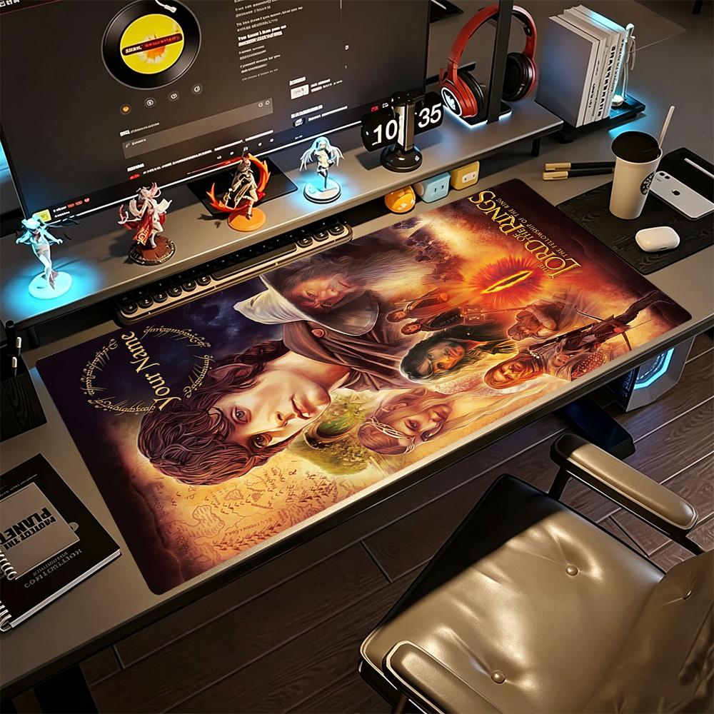 Lord Rings Customize Text Mouse Pad Keyboard Mat Computer Desk Mat Non-Slip Rubber Bottom Computer Decor Item Office Use