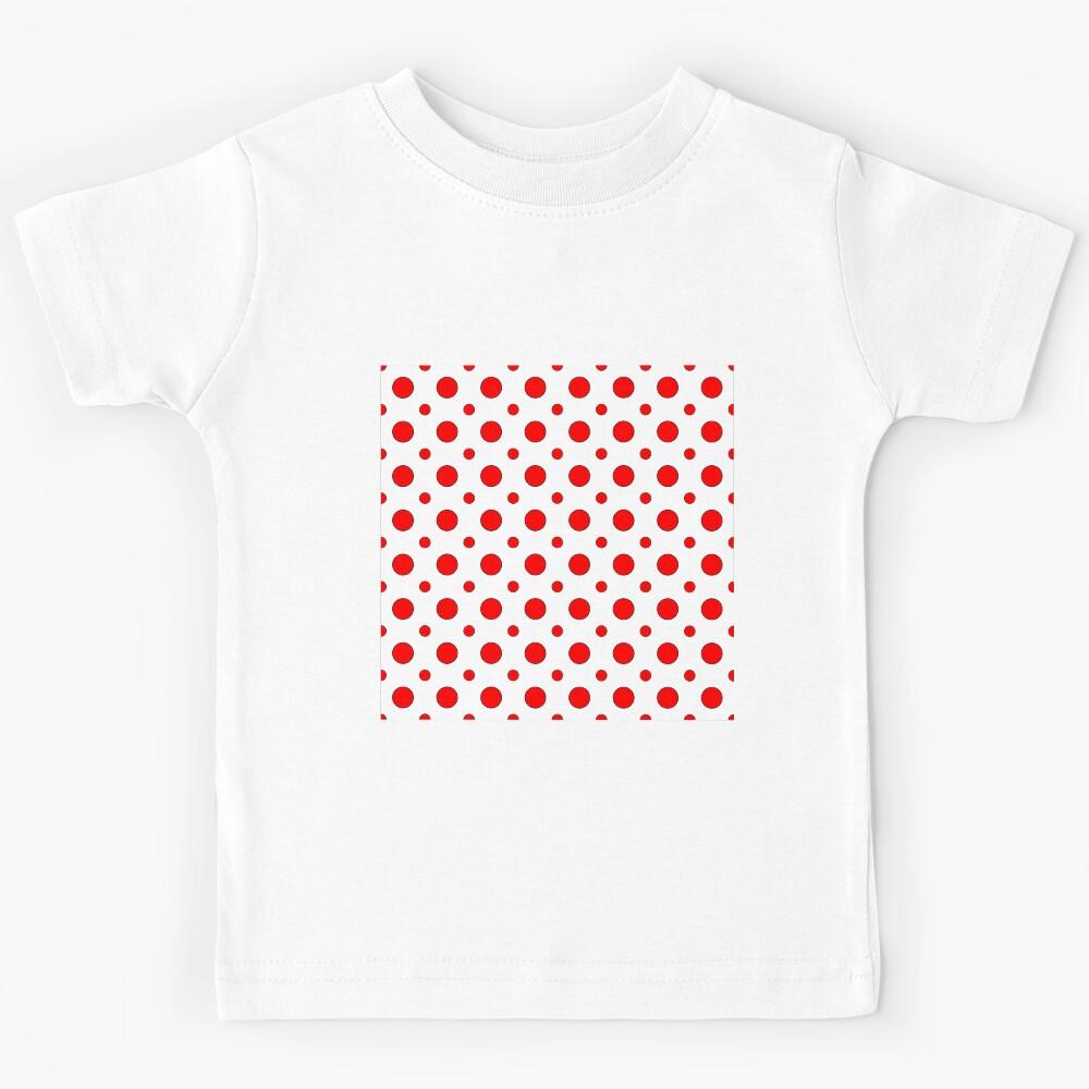 Red Dots on White Kids T-Shirt 140