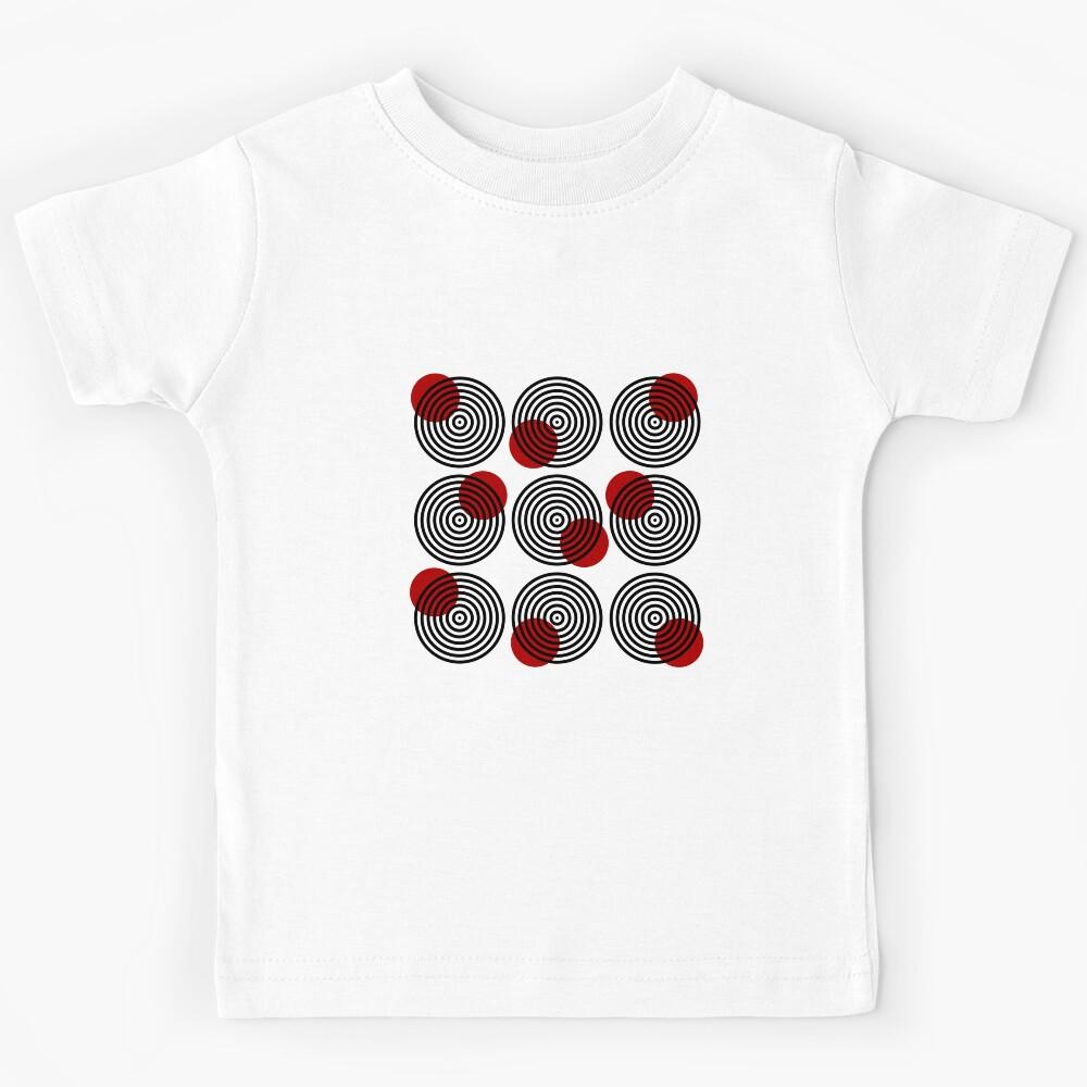 Red dots on circles Kids T-Shirt 130