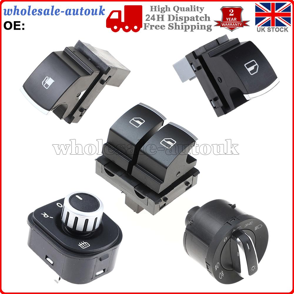 5x For VW Golf GTI MK5 Eos 2.0 TDI Fuel Headlight Mirror Window Switches Chrome