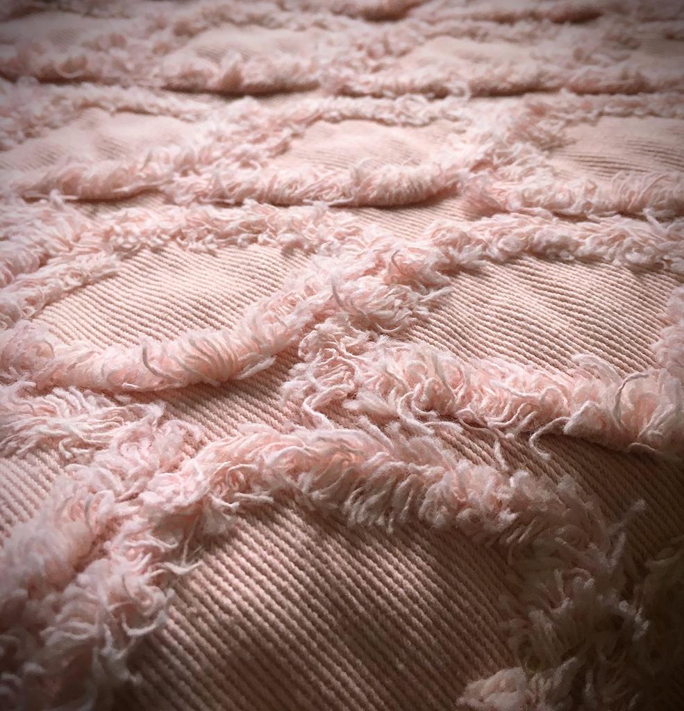 Fringe Diamond Denim Handmade Denim Thin Cotton Denim 1m Fabric, Remnants, Fabric, (Cherry Blossom)