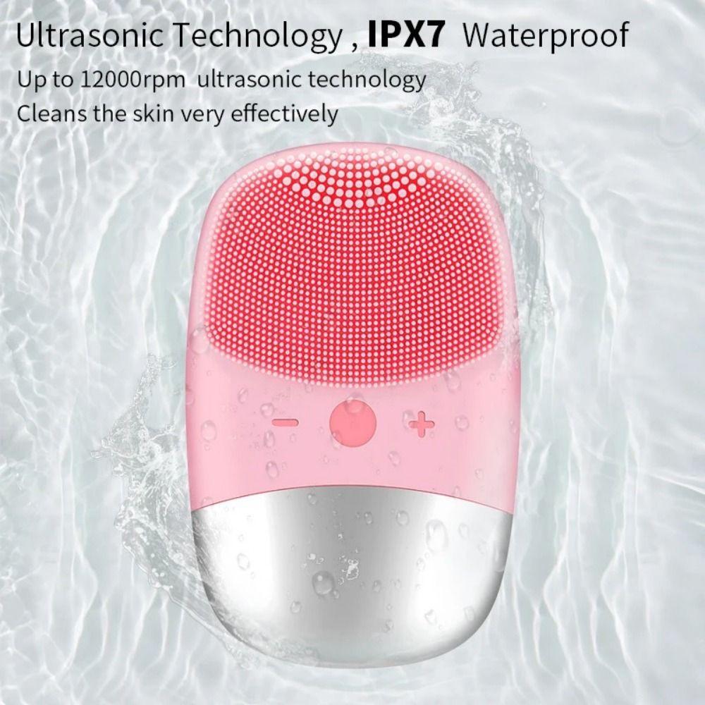 Sonic Vibration Silicone Facial Cleansing Brush Vibrating Facial Massager  Skin Care Tools