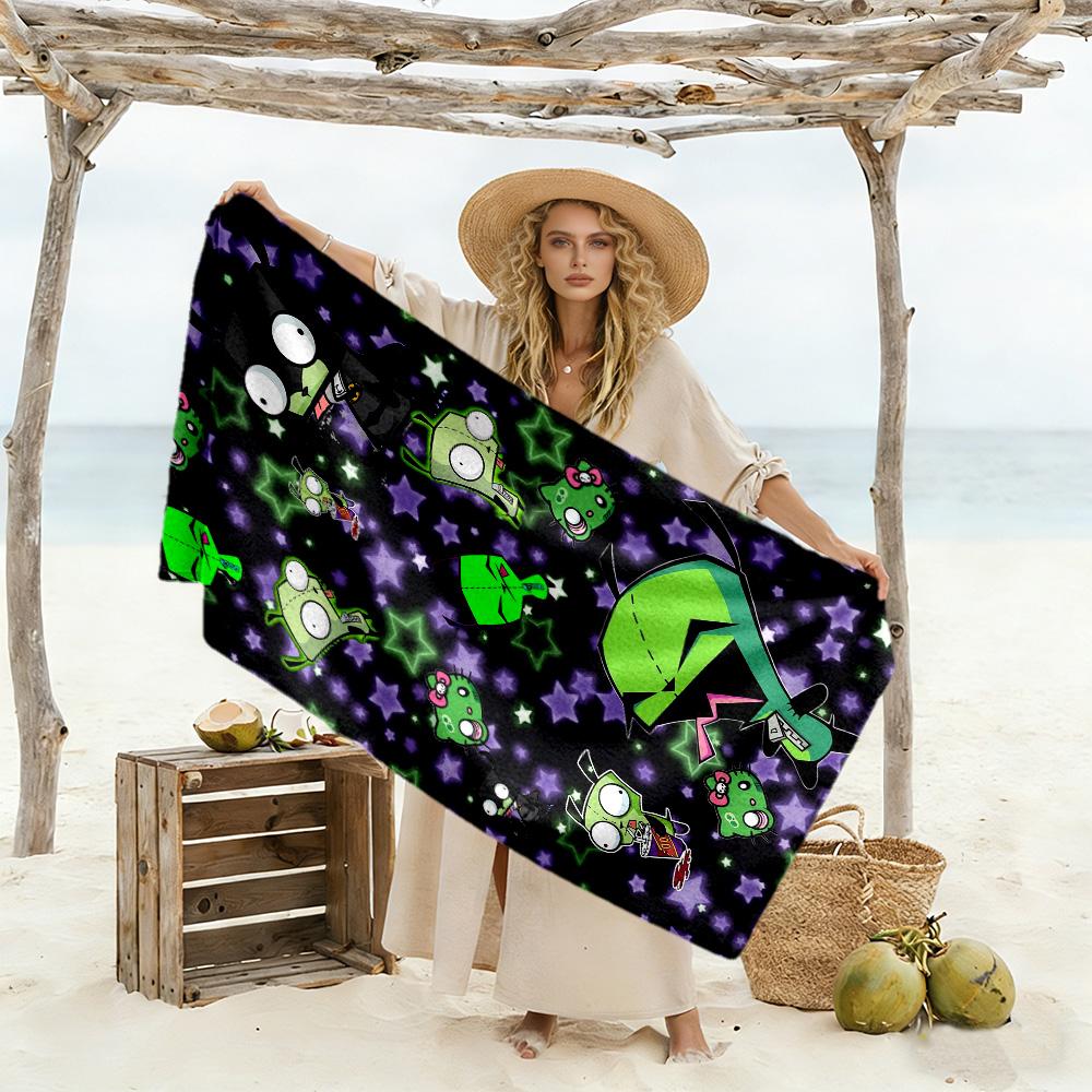 Zombie Invasion Pattern Beach Towel Quick-Dry Soft Microfiber Comfortable Lightweight