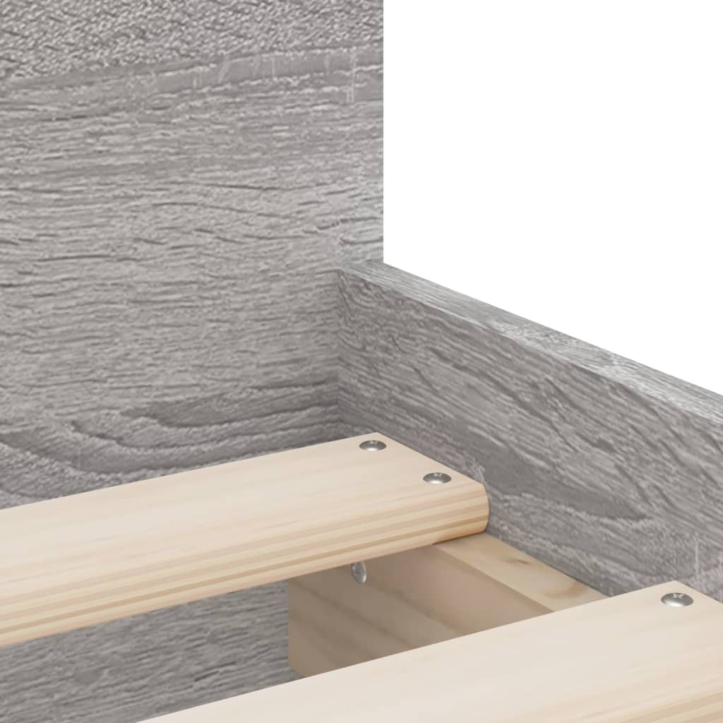 Bed Frame with Drawers Gray Sonoma 100x200 cm
