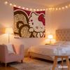 1pc Hello Kitty Leopard Print Tapestry Polyester 2D Flat Wall Hanging for Bedroom Living Room All Season Home Decor Gift