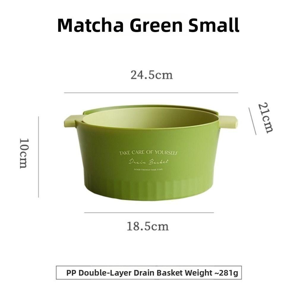 Large Fruit Vegetable Cleaning Basket Plastic Removable Washing Basin With Handle Double-layer Drainer Basket Kitchen Restaurant